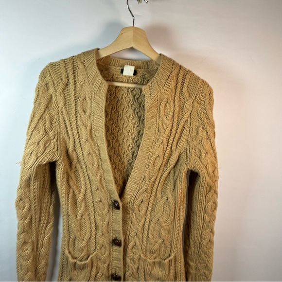 J. Crew Cream Cable Knit Cardigan Sweater - Picture 2 of 4